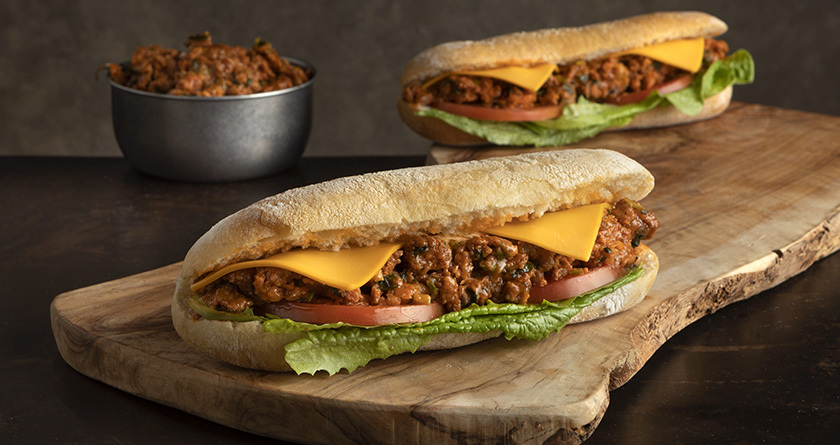 Sandwich with leftover burger patties