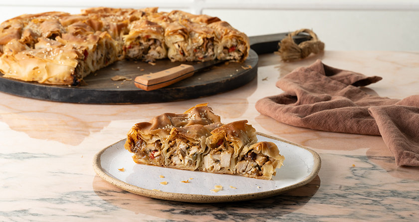 Greek spiral chicken pie with country-style phyllo | Akis Petretzikis
