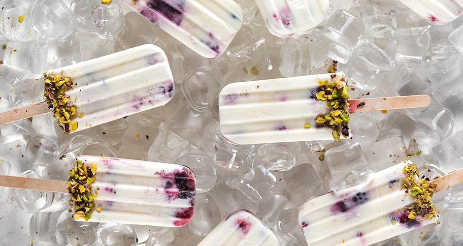 Greek Yogurt and Honey Popsicles with Pistachios