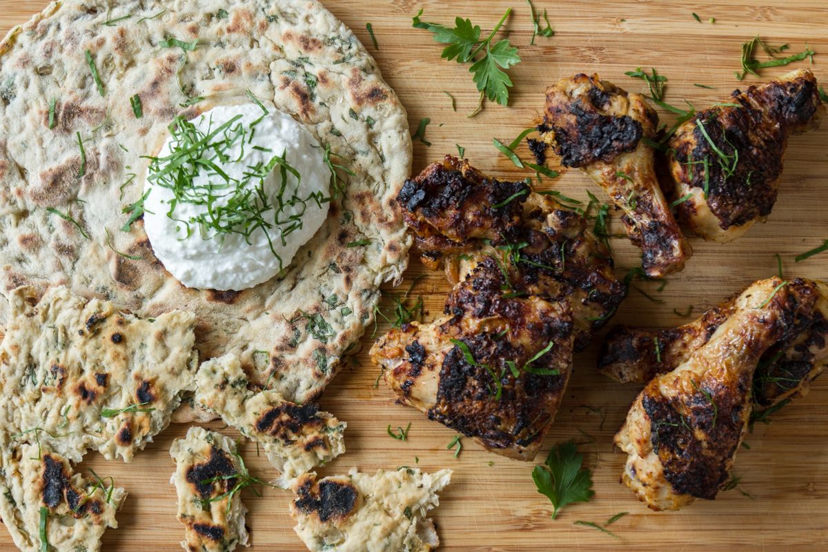 Tandoori chicken with homemade pita bread Akis Petretzikis